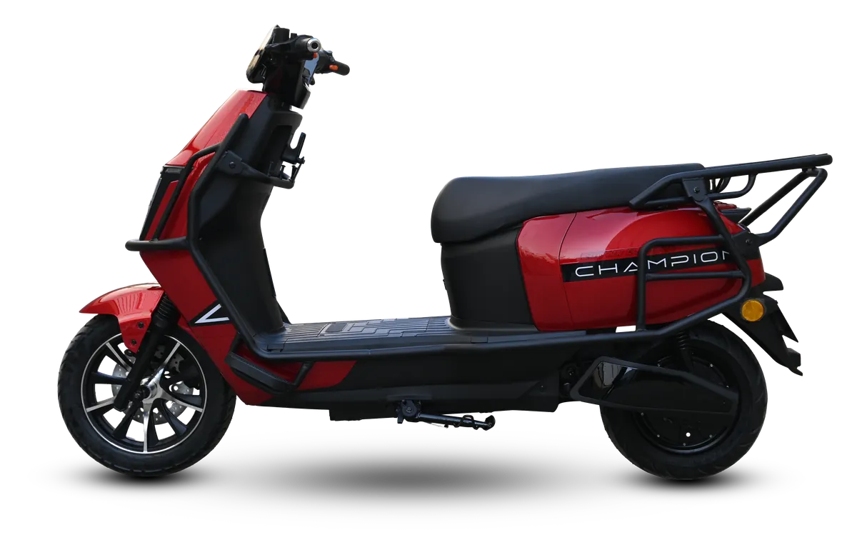 Champion electric scooter in Ruby Red
